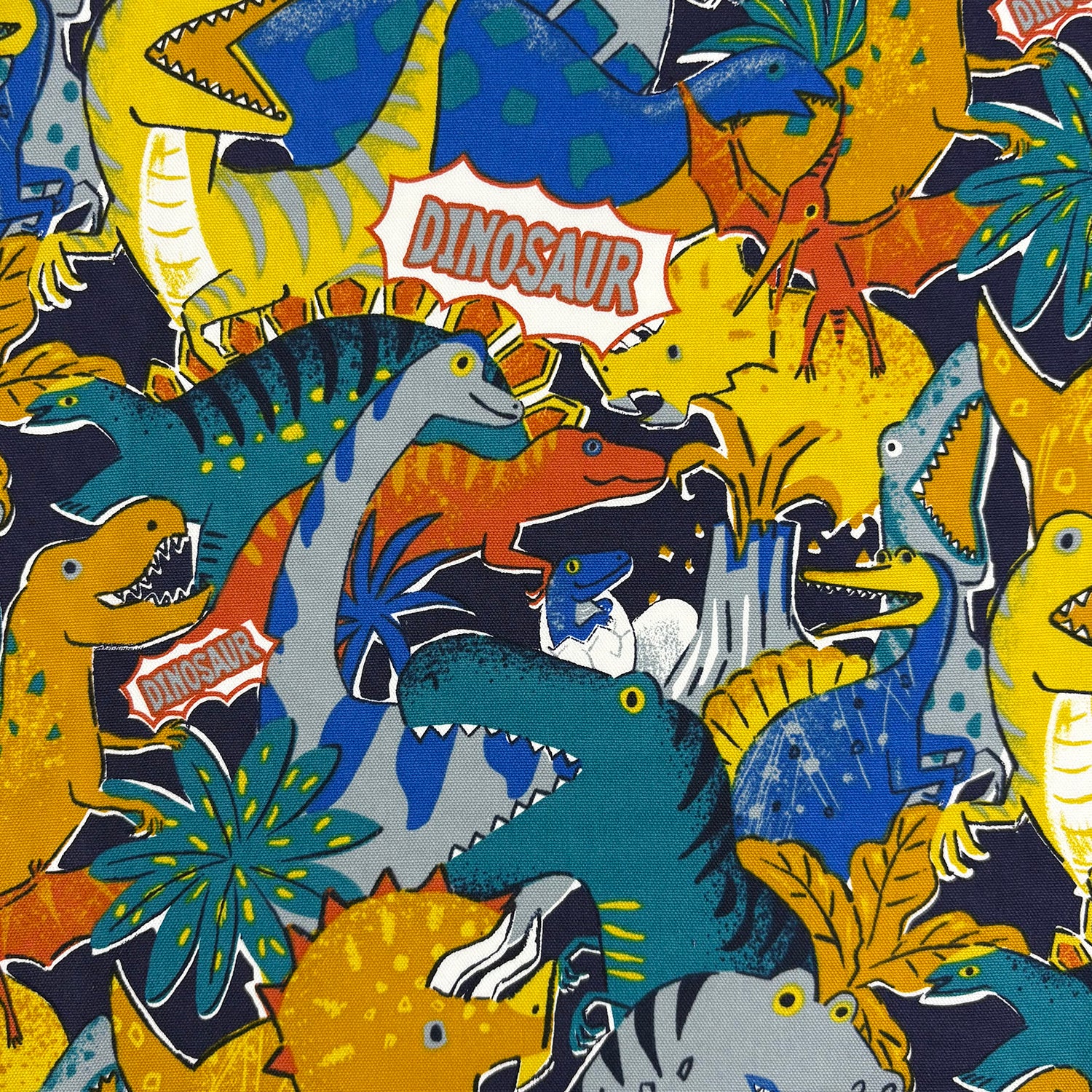 Powerful Animal Dinos Cotton Oxford - Navy YGA-89000-2