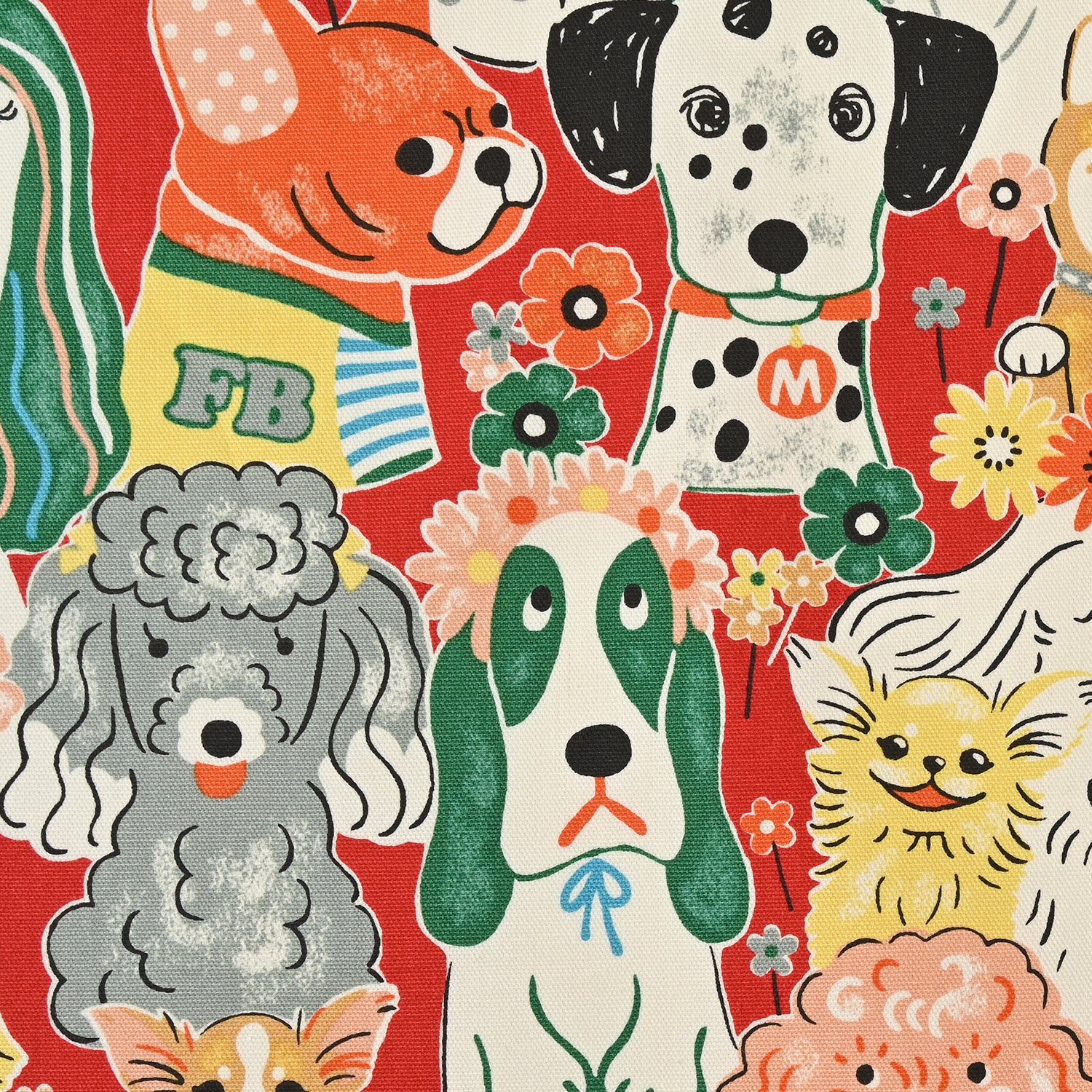 Powerful Animal Dogs Retro Oxford - Red YGA-71000-2