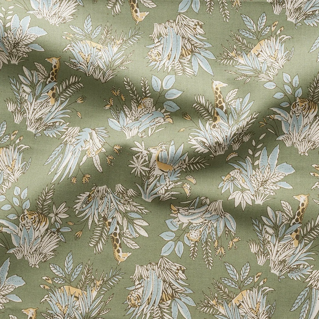 Savannah Animals Cotton Sheeting - Khaki YGA-91110-3