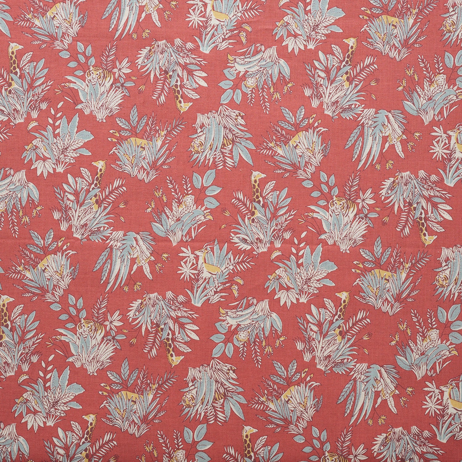 Savannah Animals Cotton Sheeting - Red YGA-91110-3 - Image 2
