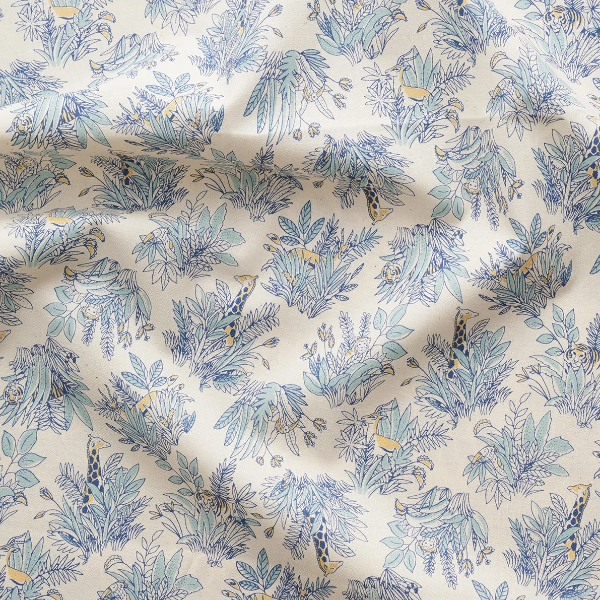 Savannah Animals Cotton Sheeting - White YGA-91110-3