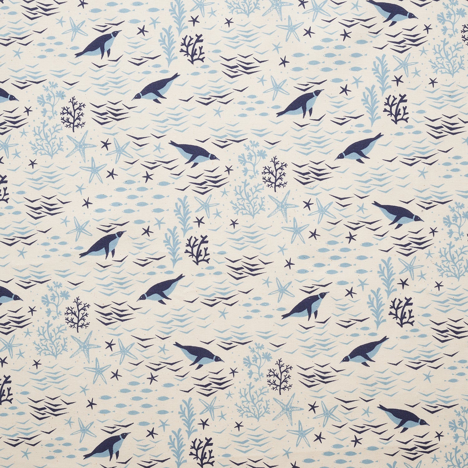 Sea Animals Cotton Sheeting - White YGA-91110-1 - Image 2