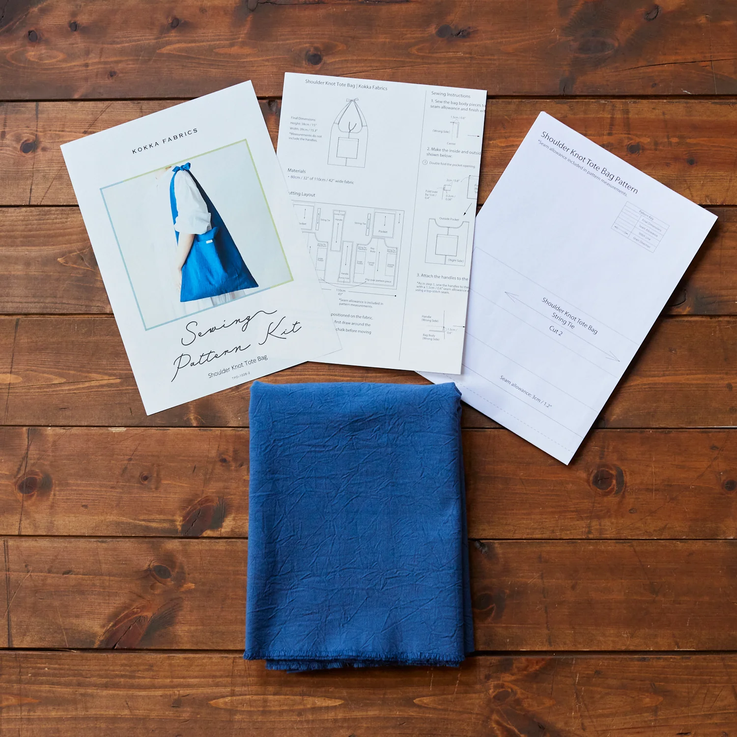 Shoulder Knot Tote Bag Kit (Fabric, Pattern & Sewing Instructions) - Image 3
