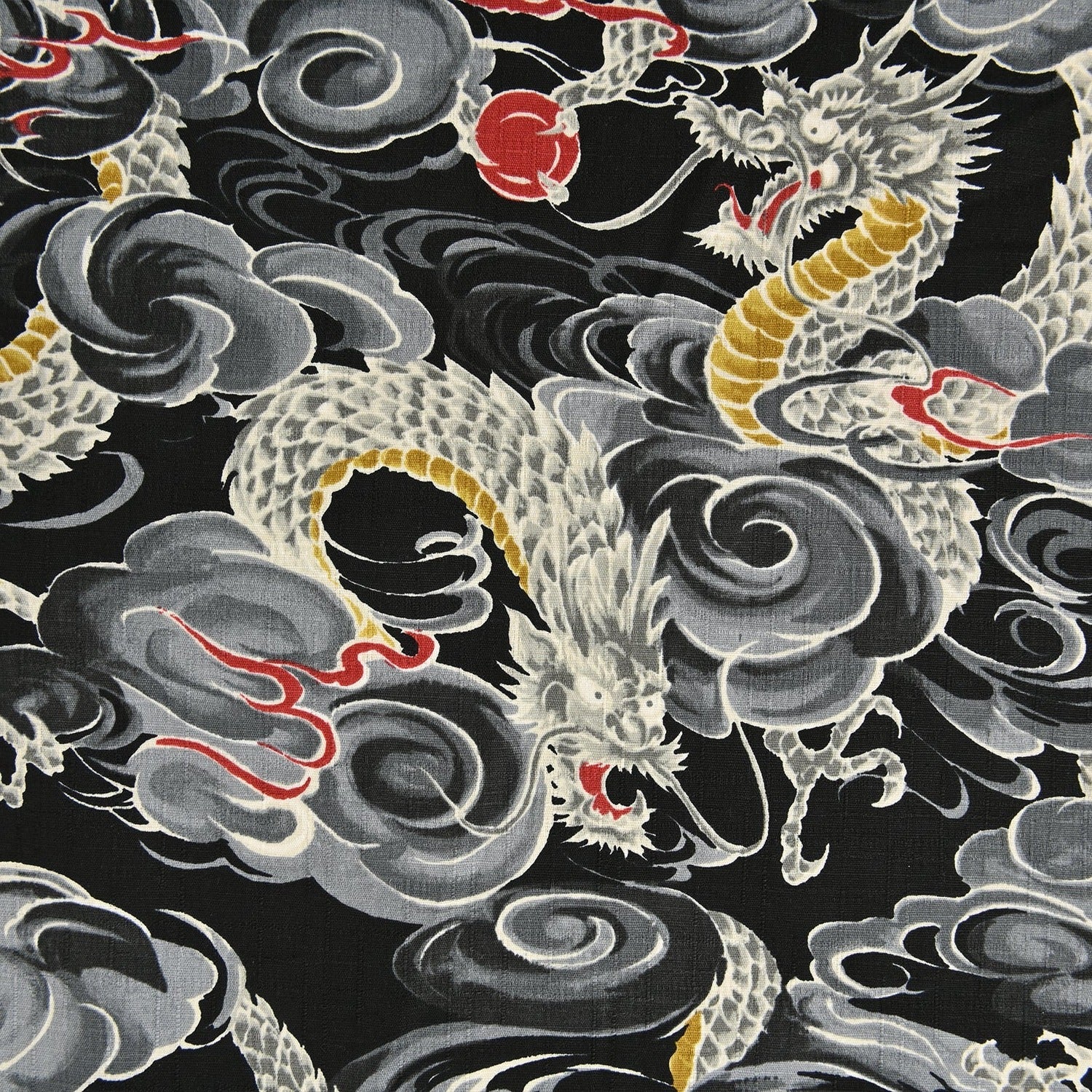 Todoroki Dragon Cotton Dobby - Black YGA-49110-3
