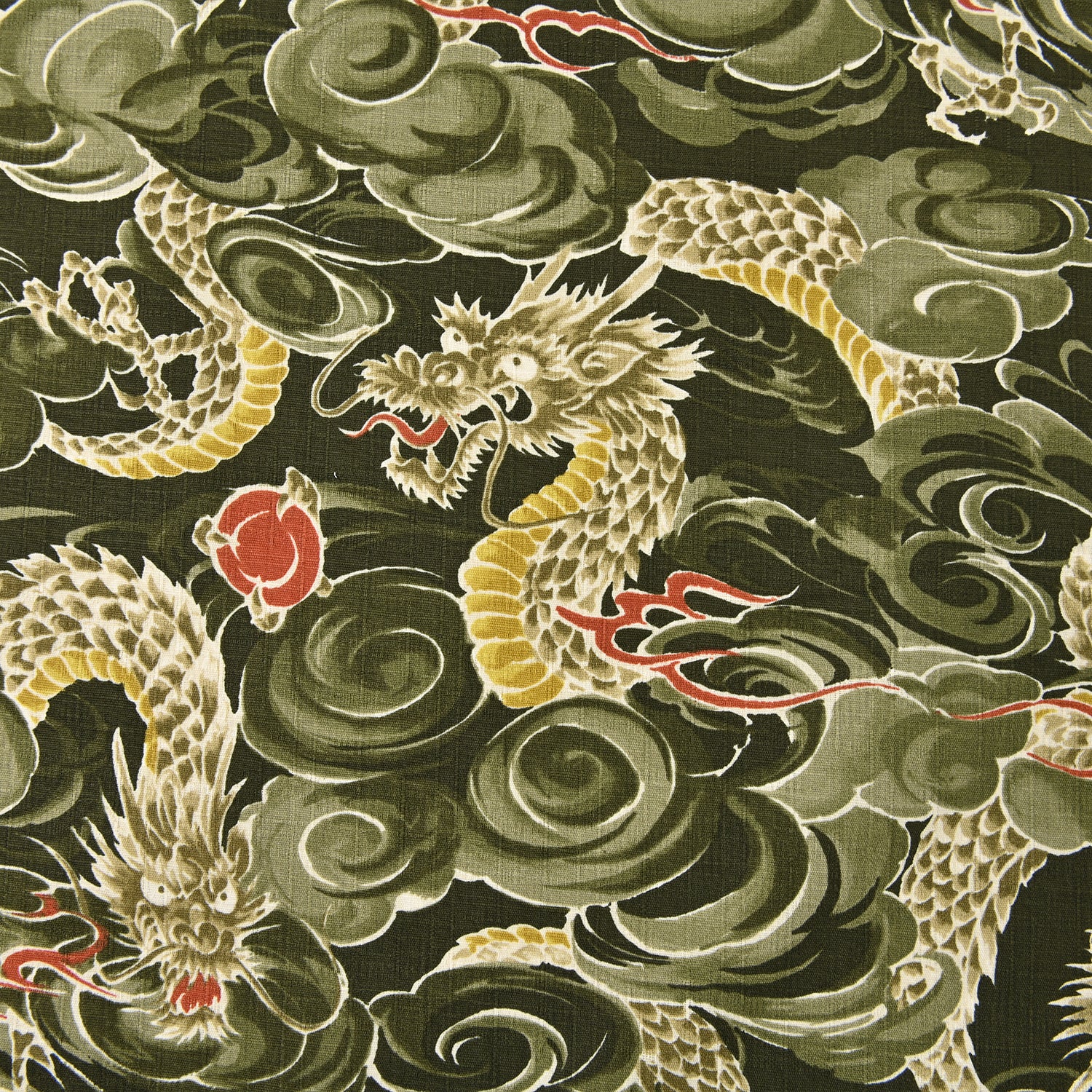 Todoroki Dragon Cotton Dobby - Khaki YGA-49110-3