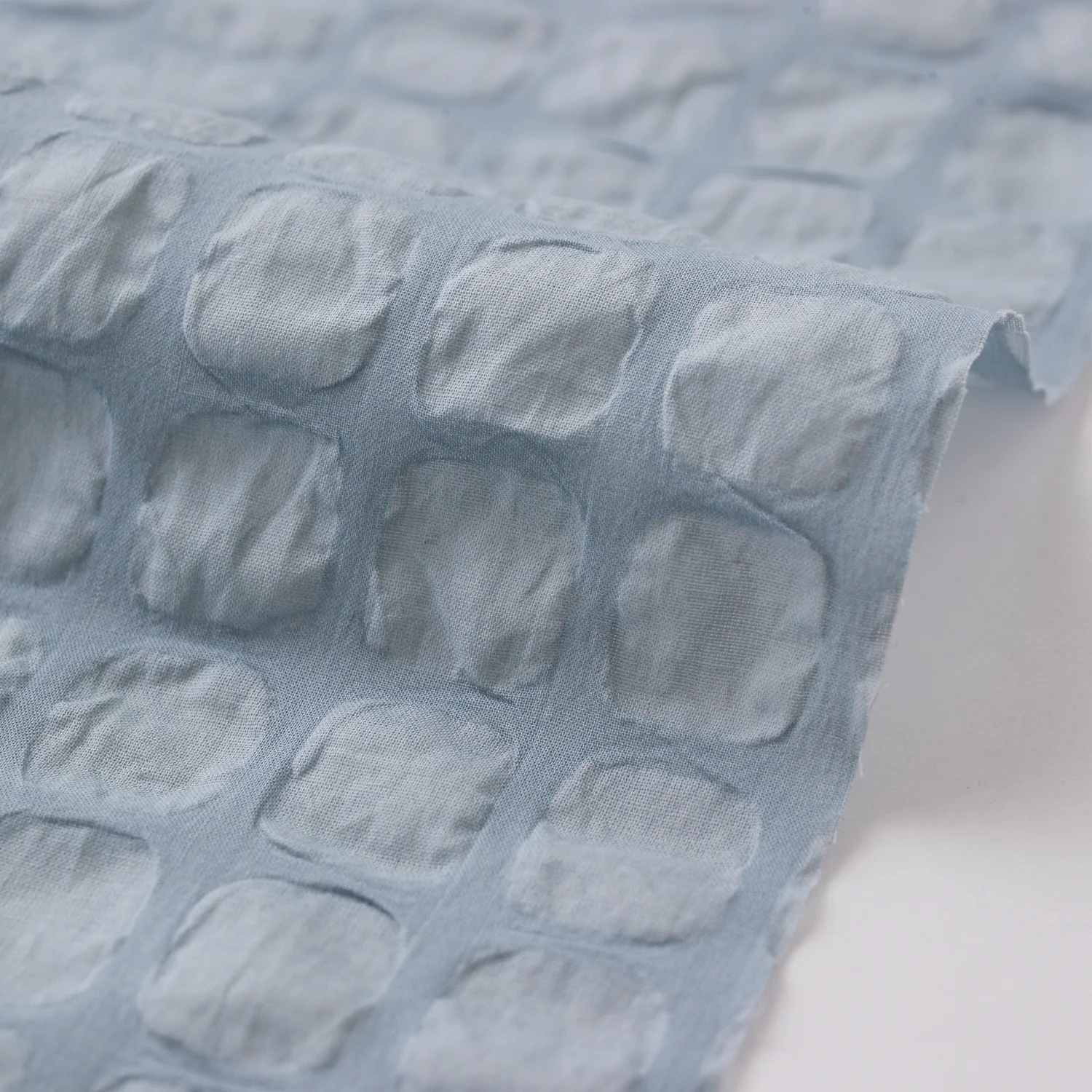 Waffle Squares Textured Cotton Lawn - Smoky Blue NFA-65960-961