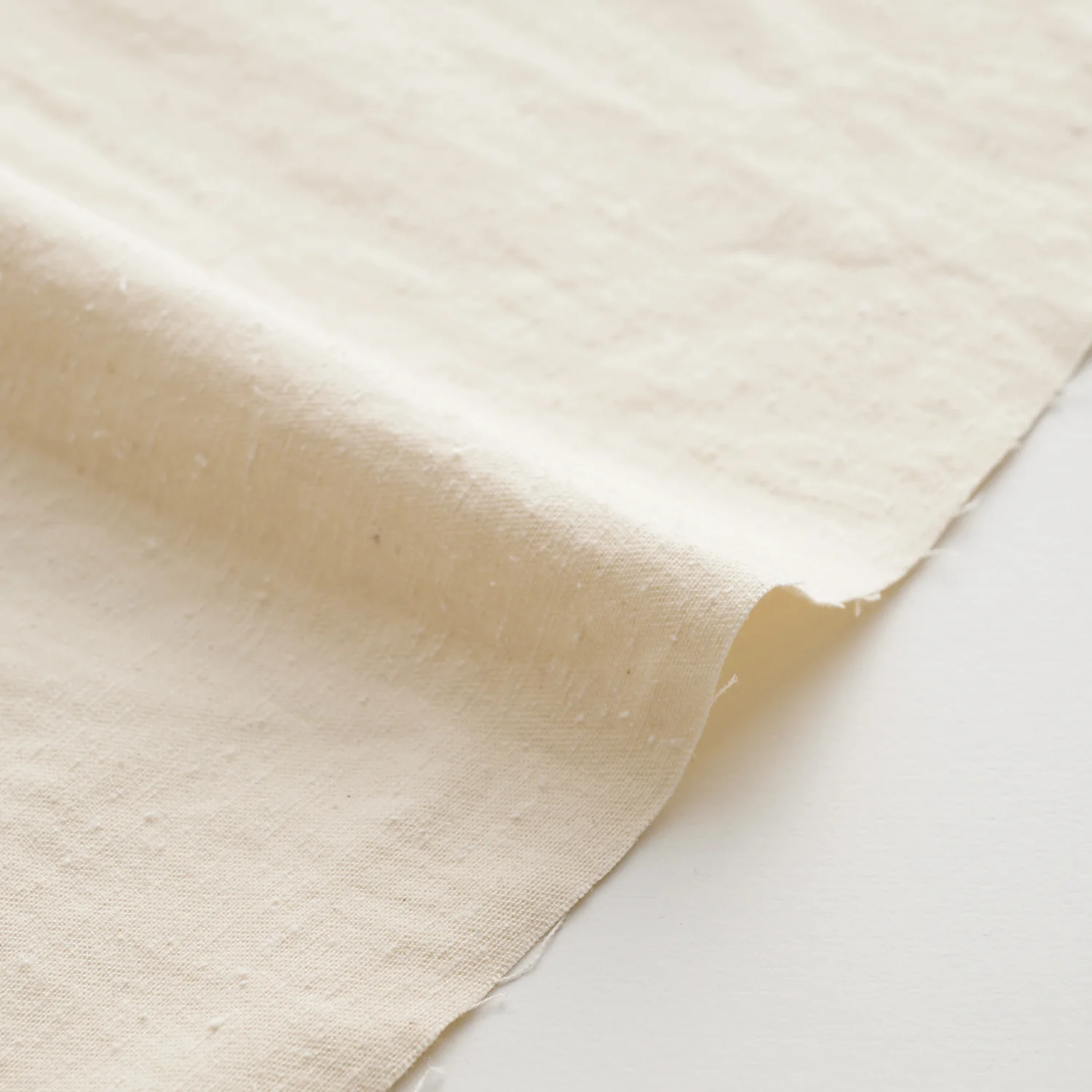 Yarn Dyed Cotton Silk Lightweight Denim - Ecru