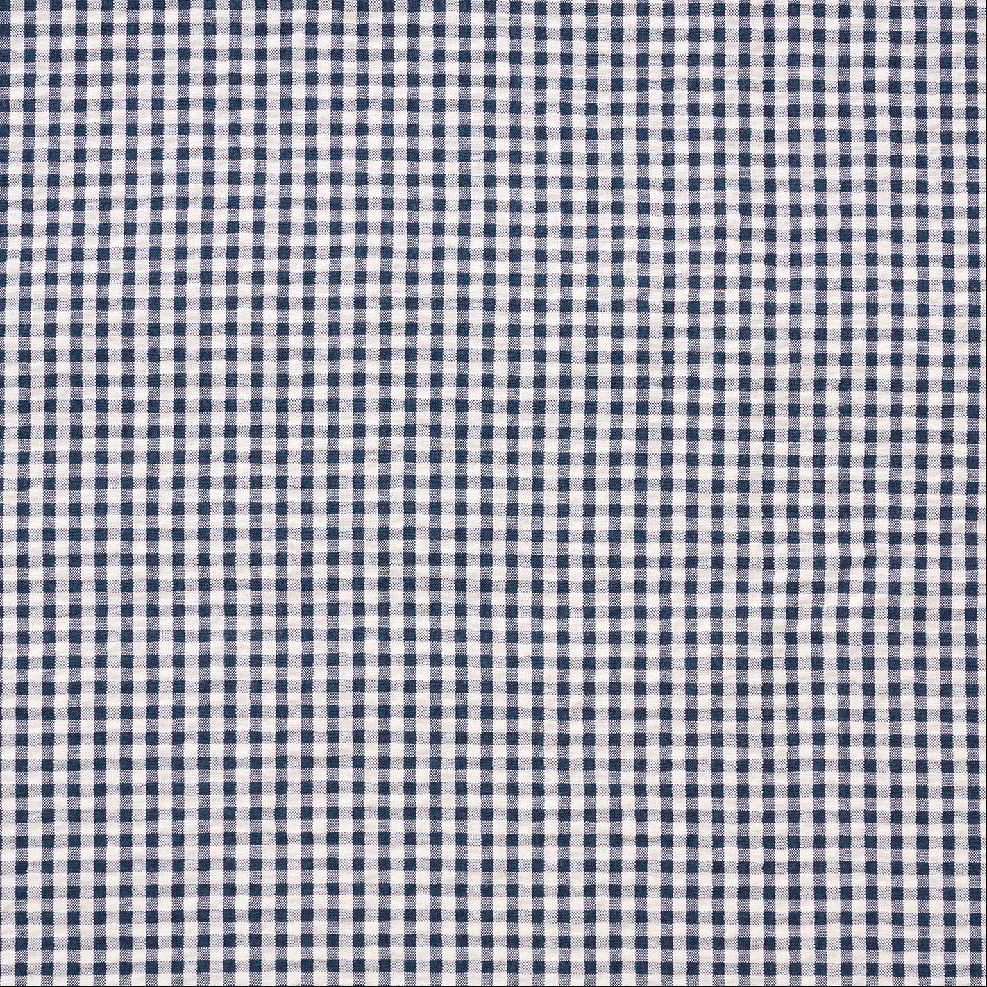 Yarn Dyed Gingham Seersucker Organic Cotton Fabric - Blue TS-2039-1 - Image 2
