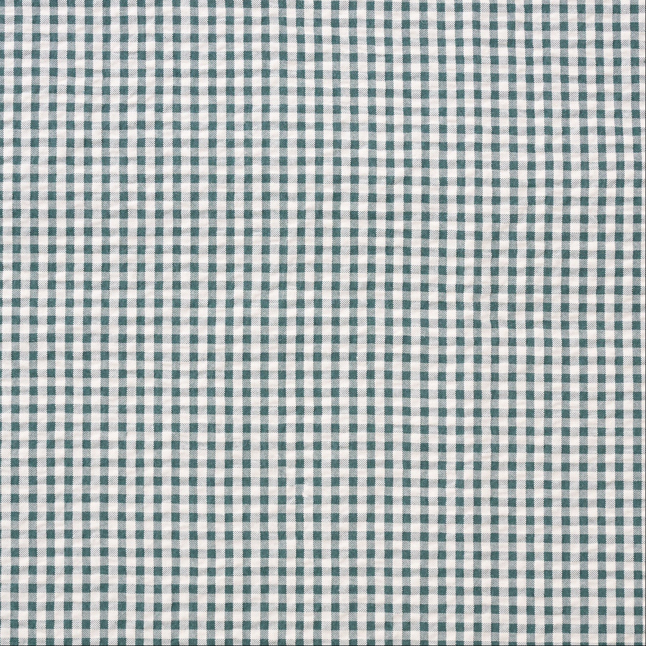 Yarn Dyed Gingham Seersucker Organic Cotton Fabric - Green TS-2039-1 - Image 2